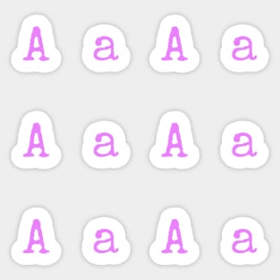 Pink Typewriter Letter A Sticker